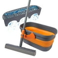 thumbnail image 1 of CLEANHOME Sponge Mop and Bucket Set with Wringer and 2 Sponge Heads for Floor Cleaning Orange Grey, 1 of 8