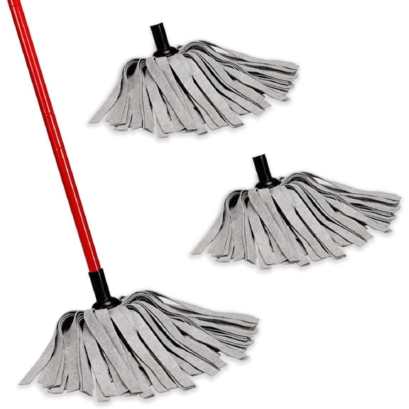 CLEANHOME Washable Mop - Wet/Dry Use for Hardwood, Tile & Laminate, 3 Replaceable Heads