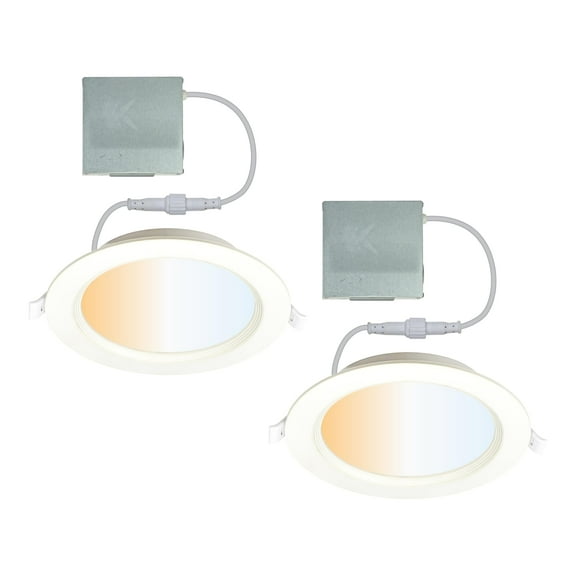 CLEANLIFE Canless Recessed Lighting 6” (2 Pack) - TRIAC Dimmable LED Canless Lights - 5 CCT Adjustable Color Temperature - 12W, 1150lm Energy Saver