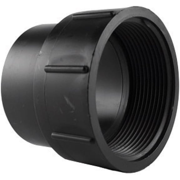 Charlotte Pipe ABS Cleanout Cap Threaded - 3 Inch Black Plastic