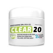 CLEAR 20 Urea Gel, 20% Urea, 4 oz - Intensely Moisturizing Foot & Heel Gel with Tea Tree, Coconut Oil & Aloe Vera