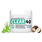 CLEAR 40 Urea Cream 40 Percent for Feet Maximum Strength 4oz | Softens Cracked Heels & Dry Skin Urea Cream 40 Percent - Tea Tree & Coconut Oil | Urea Cream for Callus & Corn Treatment | Made in USA