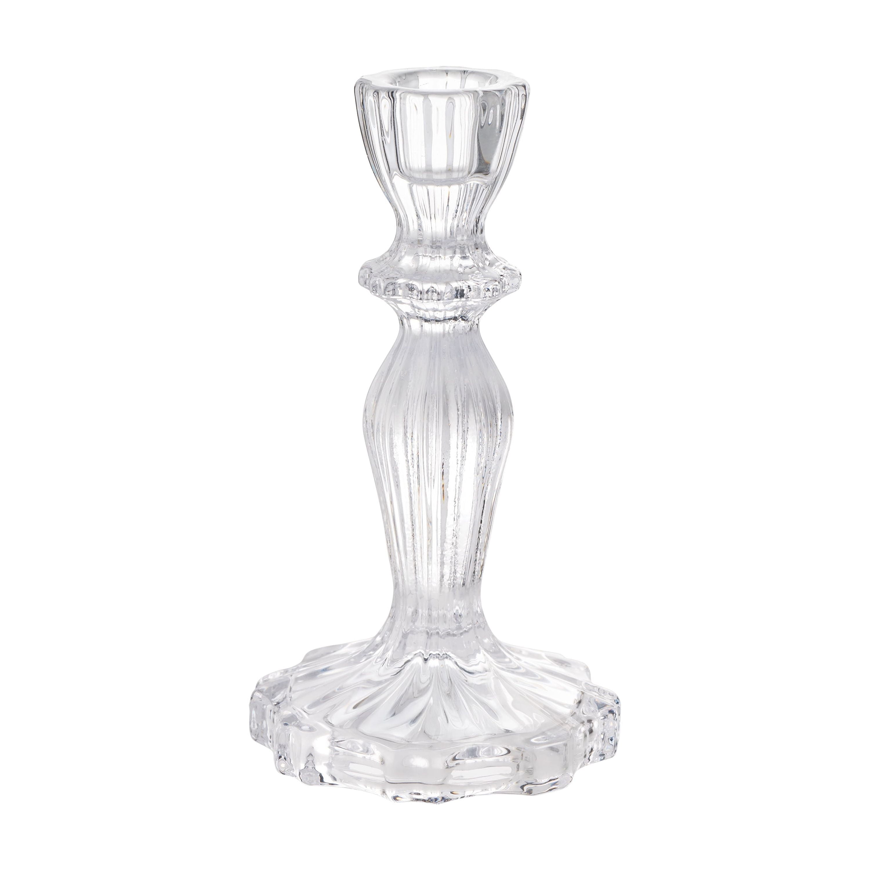 The Pioneer Woman 6” Decorative Clear Glass Taper Candle Holder, Small - Walmart.com