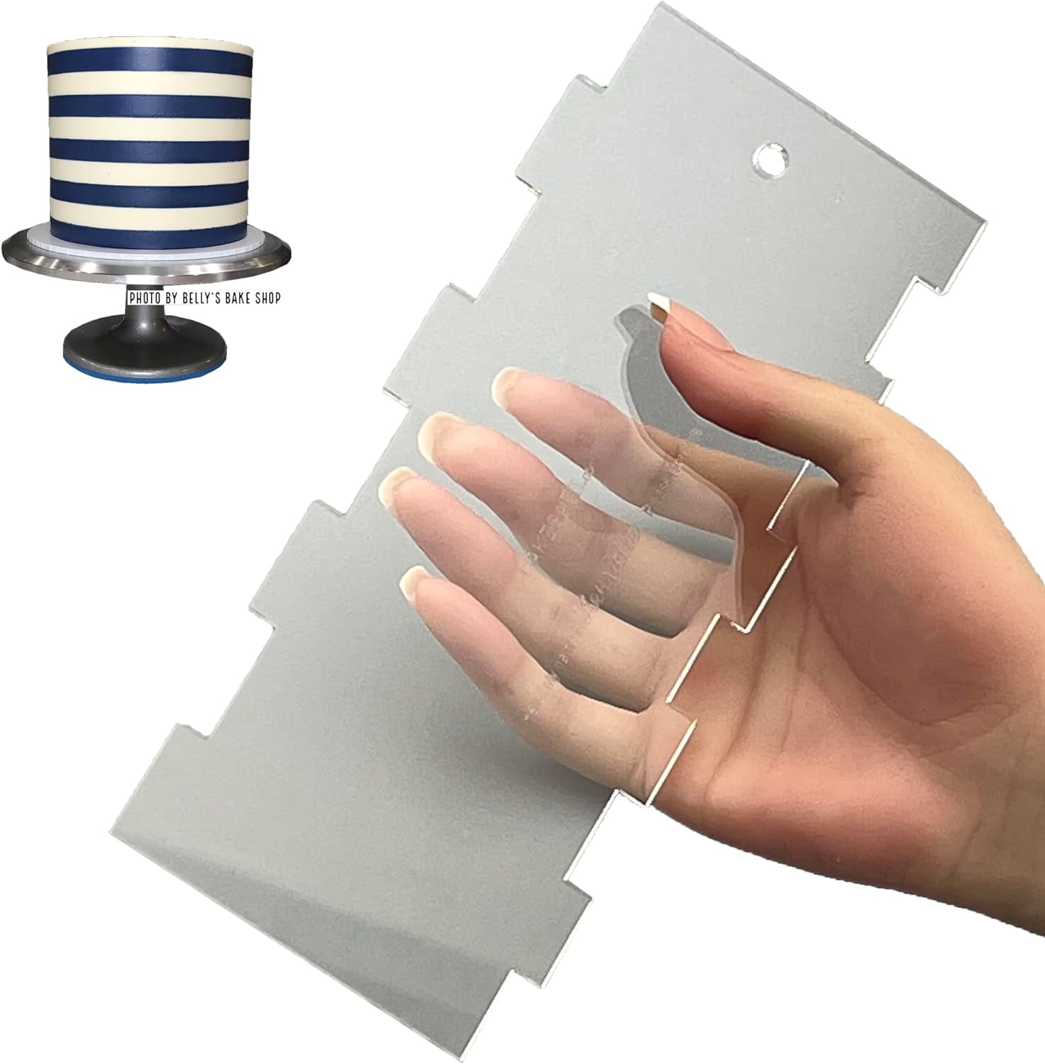 CLEAR Henrietta 8 Inch Decorating Comb, Unique Cake Comb For Decoration