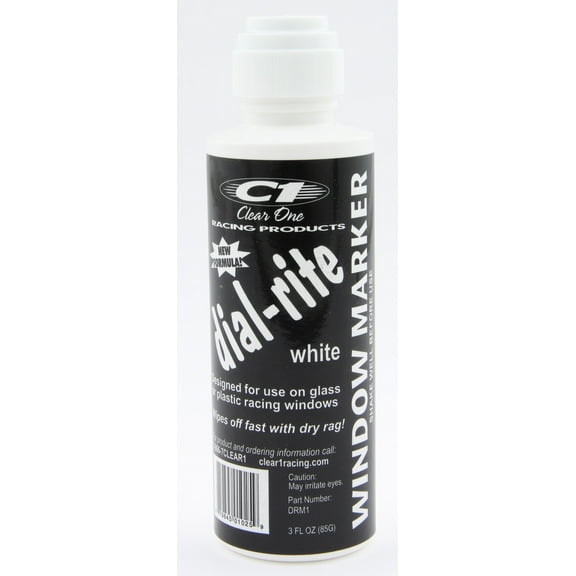 CLEAR ONE Dial-in Window Marker White 3oz Dial-Rite P/N - DRM1