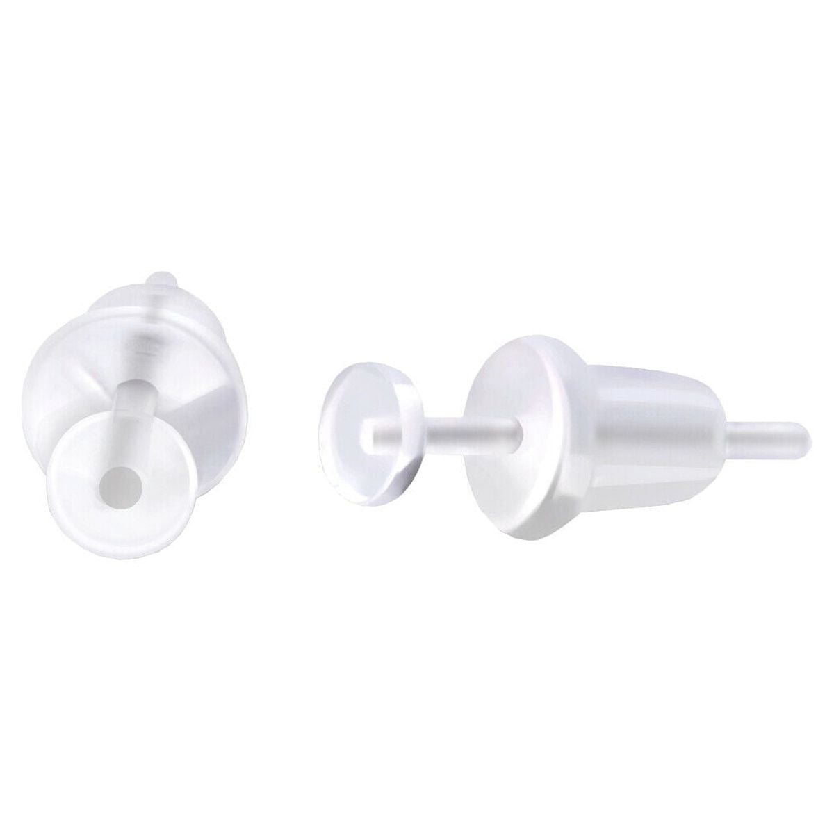 CLEAR PTFE FLEXI EARRING STUD RETAINER 20G/0.8MM WITH A FLAT FRONT AND ...