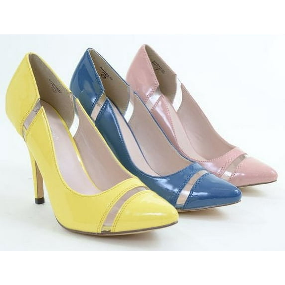 CLEAR Patent Pointy-toe Classic Pump (Blue, 8 B(M) US)
