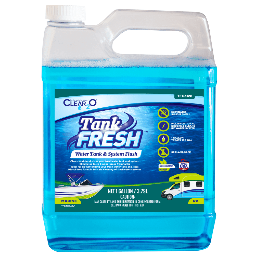 CLEAR2O Tankfresh 1 Gal Water Tank & System Flush, Deep Cleans & Deodorizes, for RV, Boats & Tiny Homes Fresh Water Tank System, 10 lb