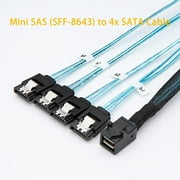 CLEARANCE under 5--- CableCreation Internal HD Mini SAS (SFF-8643 Host) - 4X SATA (Target) Cable,SFF-8643 to 4X SATA Cable, SFF-8643 for Controller, 4 Sata Connect to Hard Drive, 1M / 3.3FT