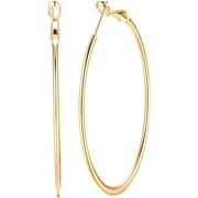 PIPETPET GIFT CLEARANCE! 70mm 14K Yellow Gold Silver Big Large Hoop Earrings For Women Girls Sensitive Ears Fashion Round Circle Huggie Hypoallergenic Hoops 3 Inch Minimalist Hooped Gifts Bff Birthday