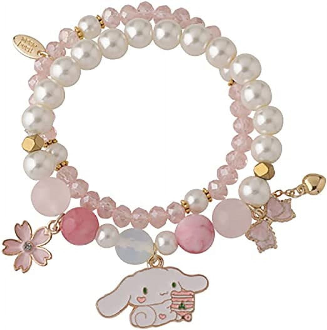 7pcs/Set Girls' Love Heart Beaded Bracelet Set | SHEIN