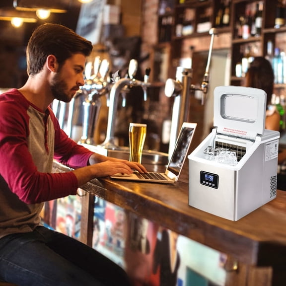 Countertops Ice Maker, 2022 NEW Upgraded Ice Machine, Makes 40 lbs of Ice Per 24 hours, 24 Ice Cubes Ready in 12 Minutes, w/Ice Scoop,Gold, S11434