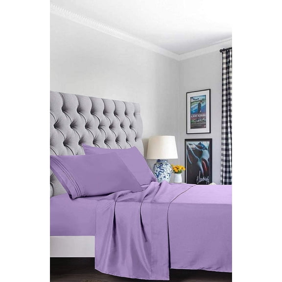 CLEARANCE Holiday Gift 1500 Series Bed Sheet set- - Queen Lilac