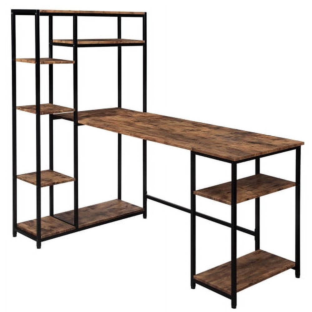 CLEARANCE! Home Office Computer desk with multiple storage shelves, Modern Large Office Desk