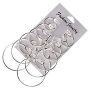 DEEPABLAZE CLEARANCE! New Vintage Silver Rose Gold Multiple Dangle Big Circle Hoop Earrings for Women Jewelry Steampunk Ear Clip