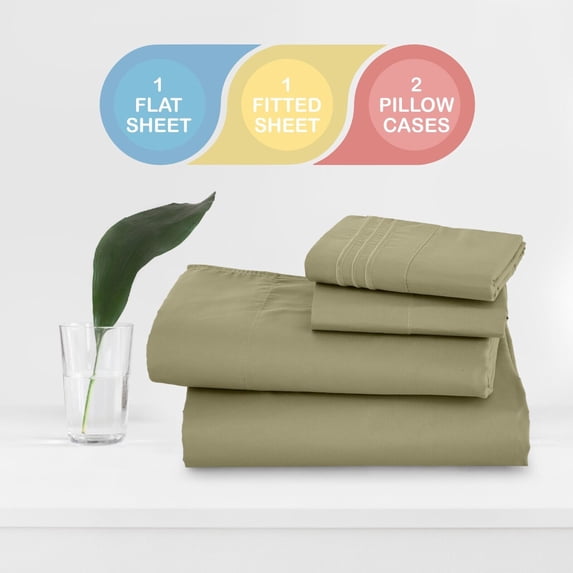 CLEARANCE SALE- 4 Piece Bed Sheets Set 1800 Series Deep Pocket Microfiber Sheets