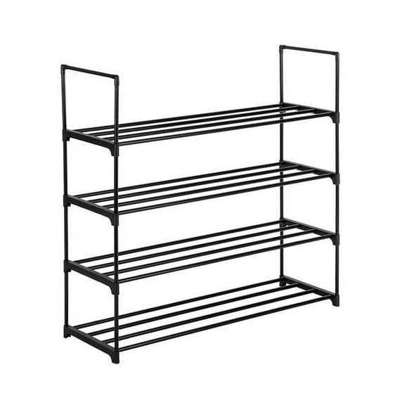 CLEARANCE SALE 4 Tiers Shoe Rack Shoe Tower Shelf Storage Organizer For Bedroom, Entryway, Hallway, and Closet Black Color