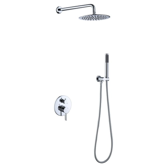 CLEARANCE! Shower System Shower Faucet Combo Set Wall Mounted with 10" Rainfall Shower Head and handheld shower faucet, Chrome Finish Shower Faucet Rough-In