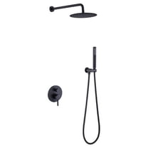 CLEARANCE! Shower System Shower Faucet Combo Set Wall Mounted with 10" Rainfall Shower Head and handheld shower faucet, Matte Black Finish with Brass Valve Rough-In