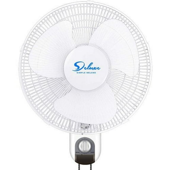 CLEARANCE! Simple Deluxe Adjustable Tilt, Quiet Operation Household Wall Mount Fans Oscillating, 2 Pack, White