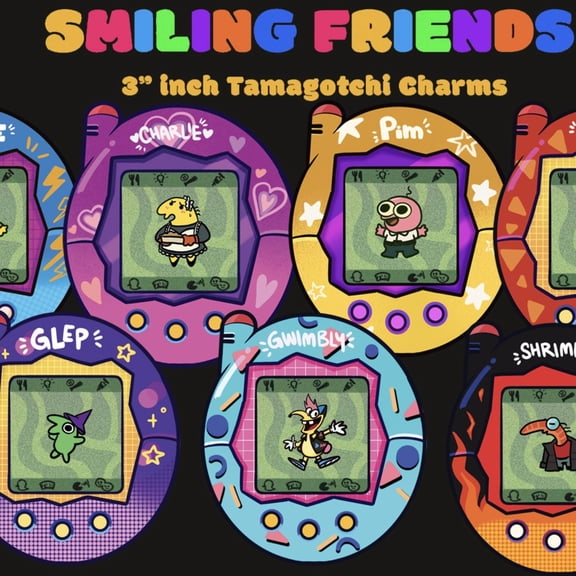 CLEARANCE!! Smiling Homies Tamagotchi 3 inch Keychain Charm (1 keychain)