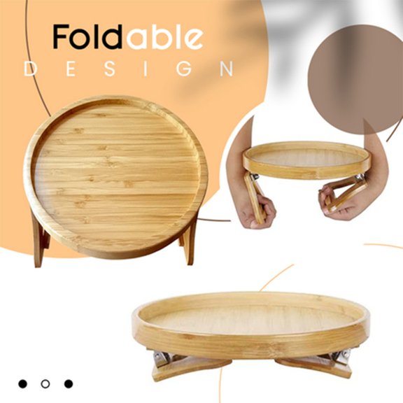 Clearance!!Hotaey Sofa Armrest Clip-on Tra Portable Table Side Tables Stable Sofa Arm Table Couch Arm Tray Table Bamboo for Remote Drinks Phone Home Clip-on Tray Sofa Table