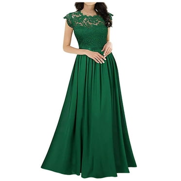 YUHAOTIN Elegant Evening Dresses for Wedding Lace Dress Chiffon High ...
