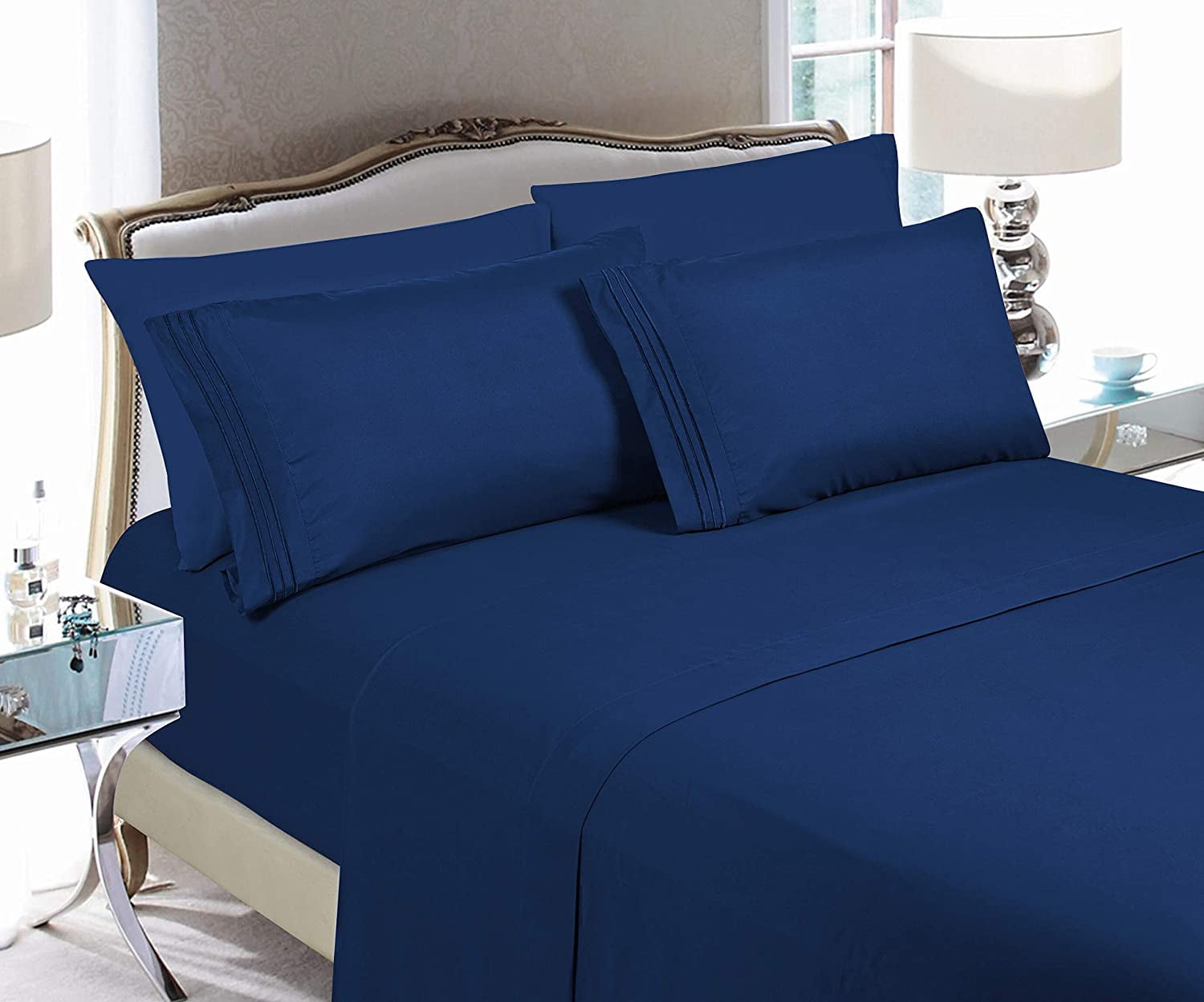 CLEARANCE Super Soft 1500 Series Sheet set, California King, Navy Blue