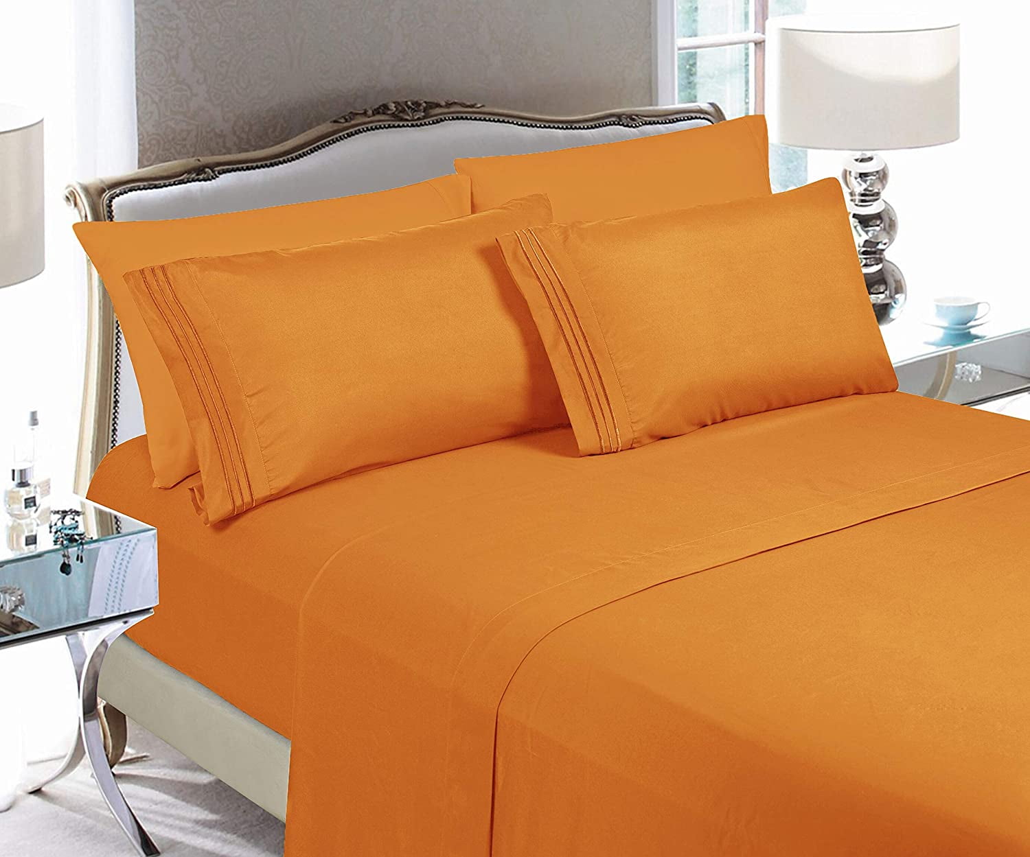 CLEARANCE Super Soft 1500 Series Sheet set, Queen, Elite Orange