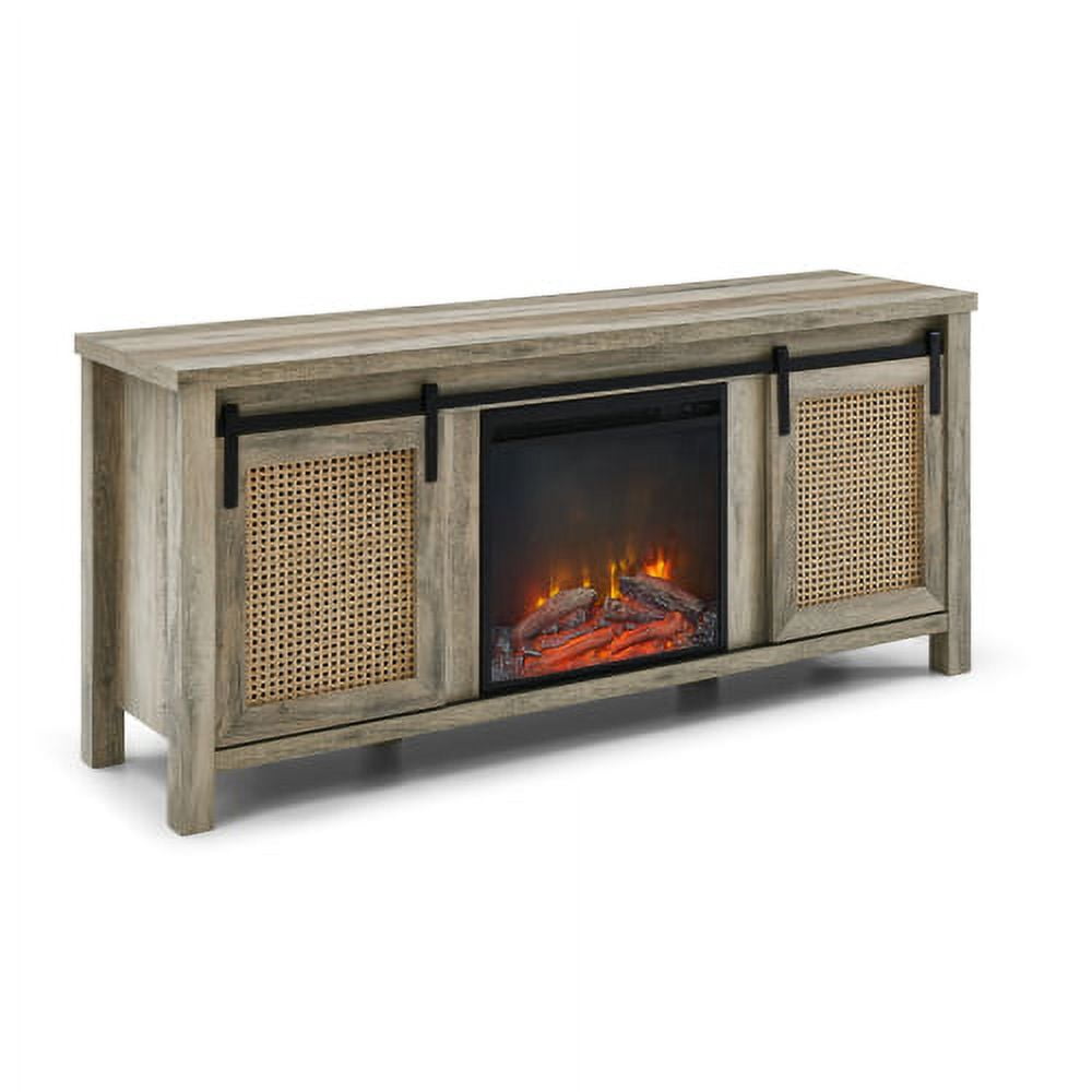CLEARANCE! TV Stand for TVs up to 65" with Electric Fireplace, Cabinet ...