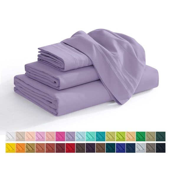 Elegant Comfort 1500 Premier Hotel Quality 4-Piece Bed Sheet Sets, Deep Pockets - Luxurious Wrinkle Free & Fade Resistant California King, Lilac