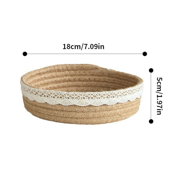 [CLEARANCE sale]Jute Storage Basket Cosmetics Remote Control Cotton Thread Storage Box