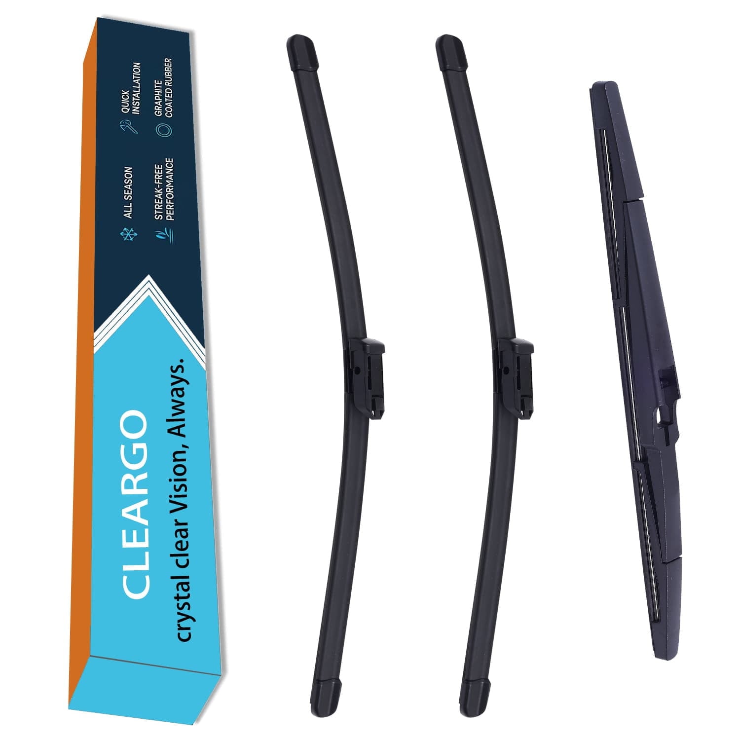 CLEARGO Wiper Blade Kit (Front + Rear) for 2022–2025 Chevy Trailblazer – Driver 24", Passenger 18", Rear 11" – All-Season OEM Quality