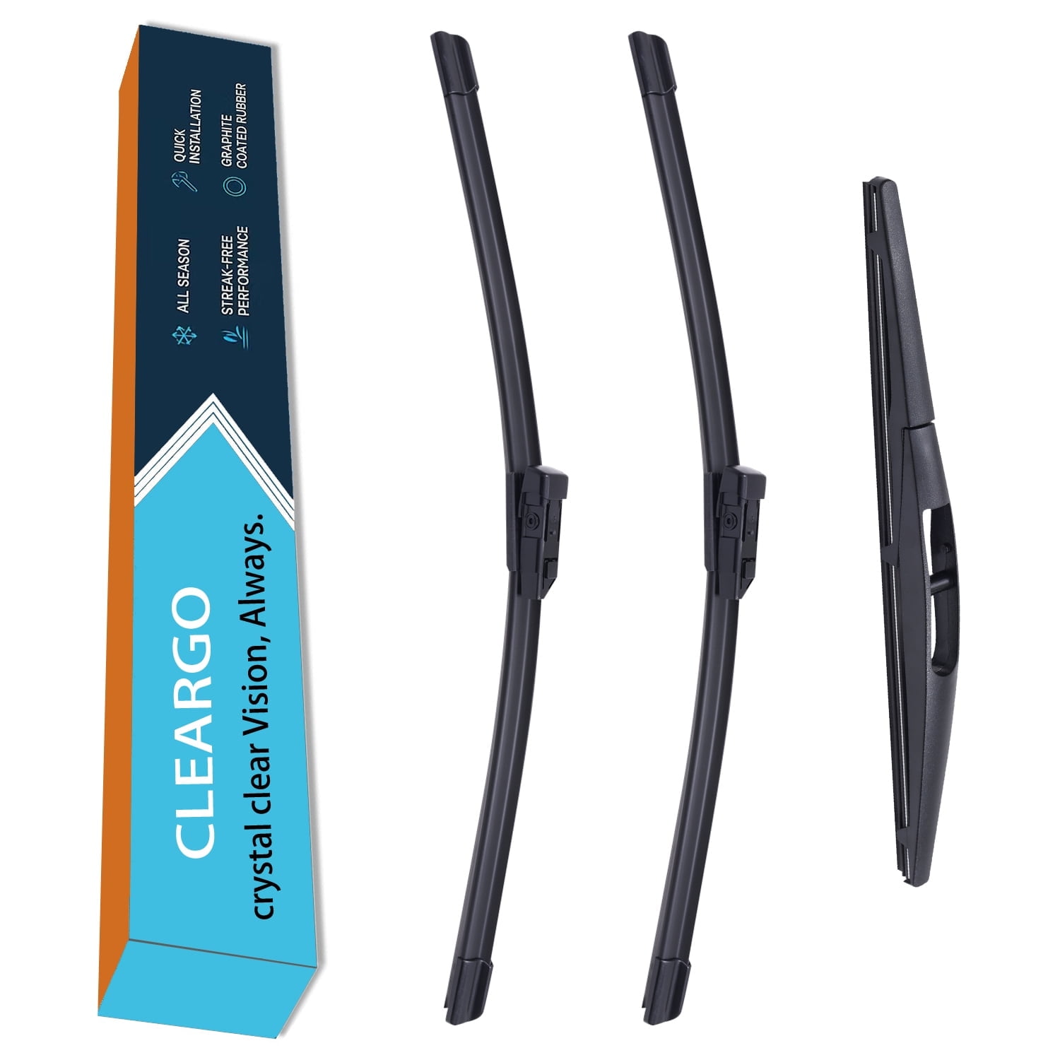 CLEARGO Wiper Blade Kit (Front + Rear) for 2023–2025 Honda CR-V – Driver 24", Passenger 19", Rear 10" – All-Season OEM Quality
