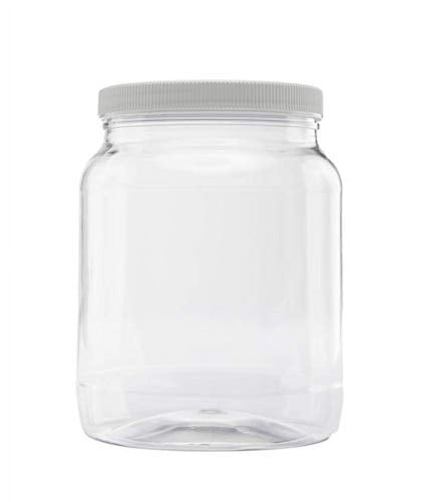  CSBD 1-Gallon Clear Plastic Jars With Ribbed Liner