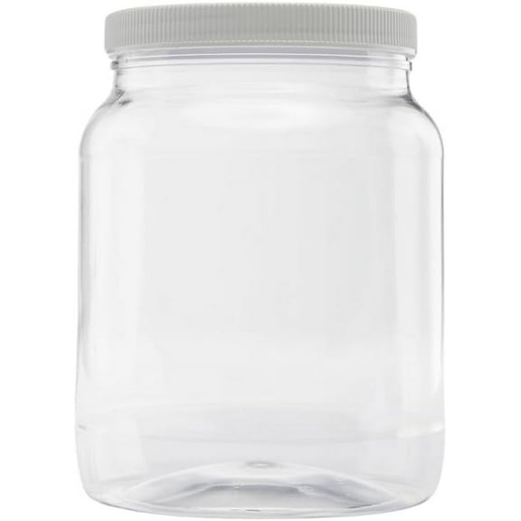 CLEARVIEW CONTAINERS Multi-Pack (64 Oz Round Jar White Lid 2 pack)