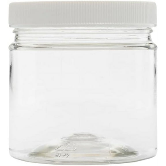 CLEARVIEW CONTAINERS Multi-Pack (8 Oz Round Jar White Lid 48 pack)