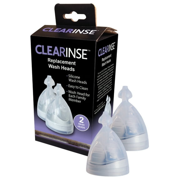 CLEARinse Nasal Aspirator Silicone Wash Heads | 2x Wash Head | One Size Fits All Ages | Reusable and Dishwasher Safe | BPA-Free | Phthalate-Free | Latex-free
