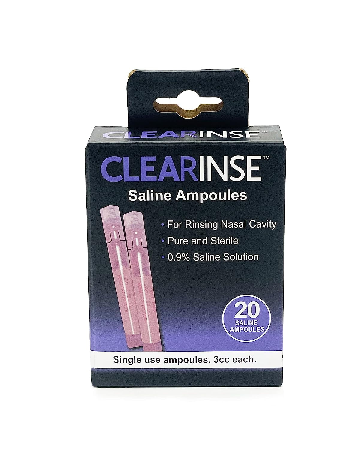 CLEARinse Saline Ampoules 20 Count of 3ml Pods 0.9 Saline Solution