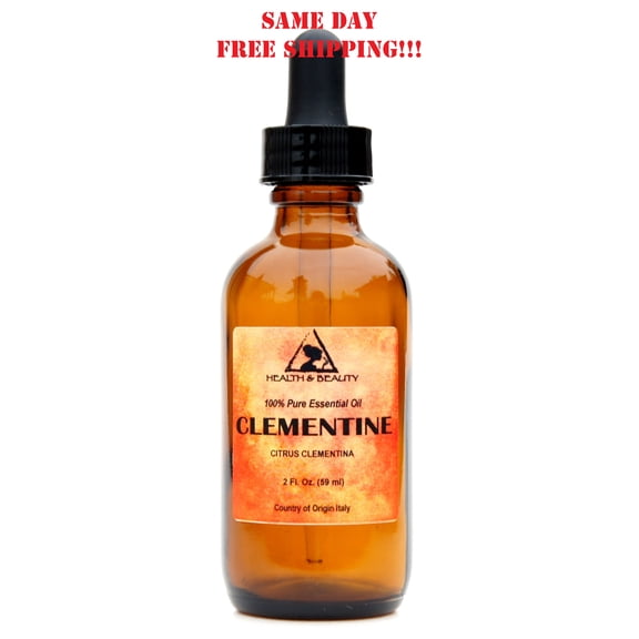 CLEMENTINE ESSENTIAL OIL AROMATHERAPY NATURAL 100% PURE GLASS DROPPER 2 OZ, 59 ML