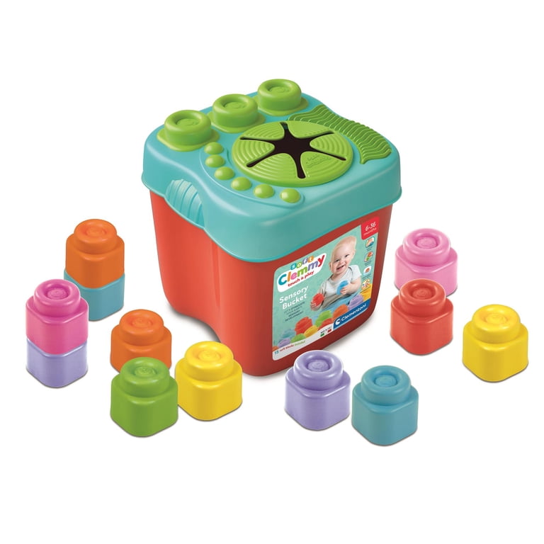 Clementoni Clemmy Sensory Bucket with 15 Soft Blocks, Develops