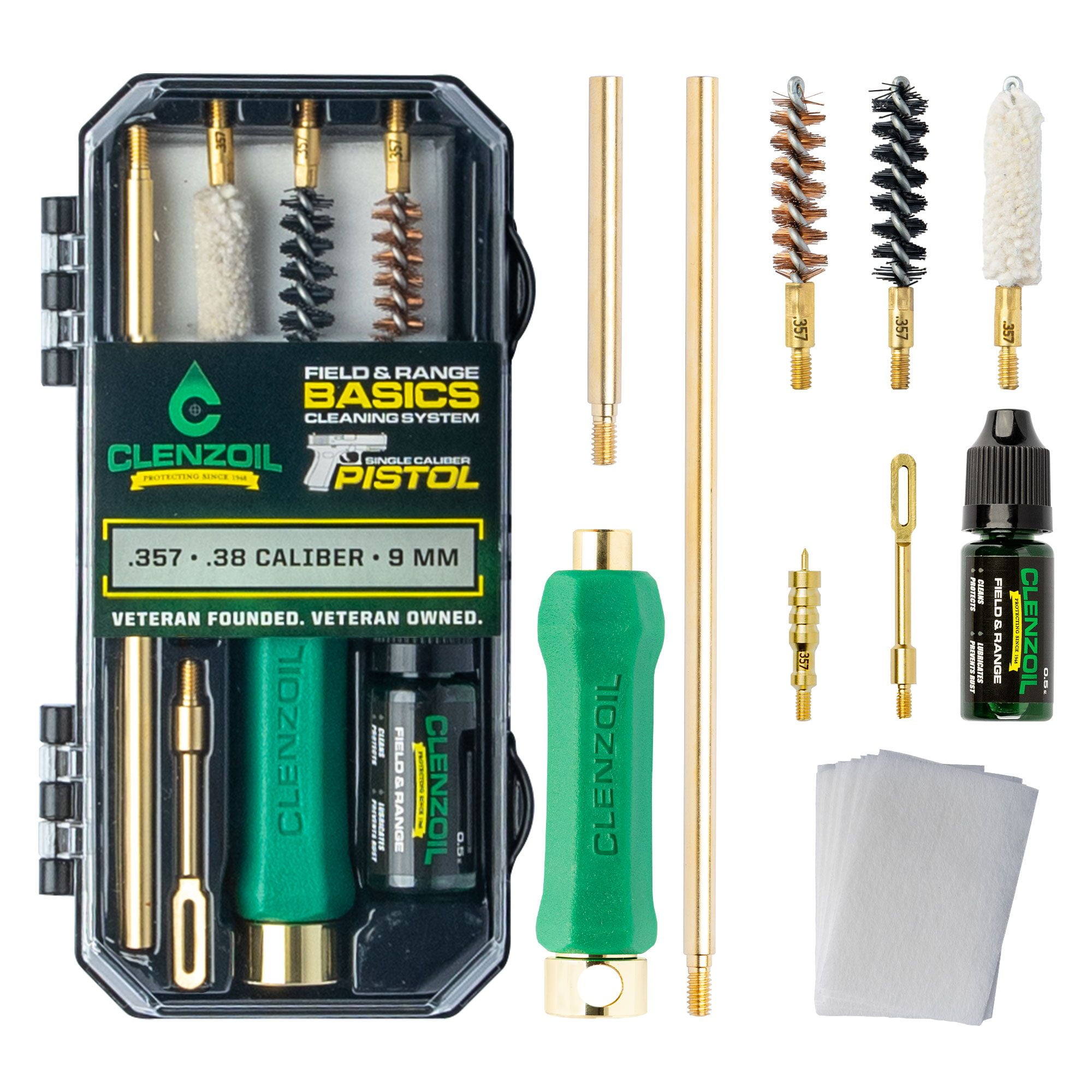 Clenzoil 9mm Cleaning Kit, Compatible with .357 and .380, Portable