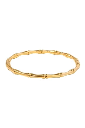 Bamboo Pattern Bracelet for Women | Premium Gold Plated Cuff Bracelet | Minimalist Designer Jewellery for Daily & Party | Gift for Her