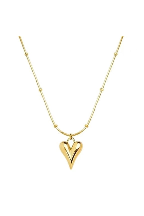 Pendant Necklace Chain for Women || Love Anti Tarnish Stainless Steel Gold Stylish Neck Chain | Heart Locket | Birthday Gift Valentine| Aesthetic Jewellery | Accessories