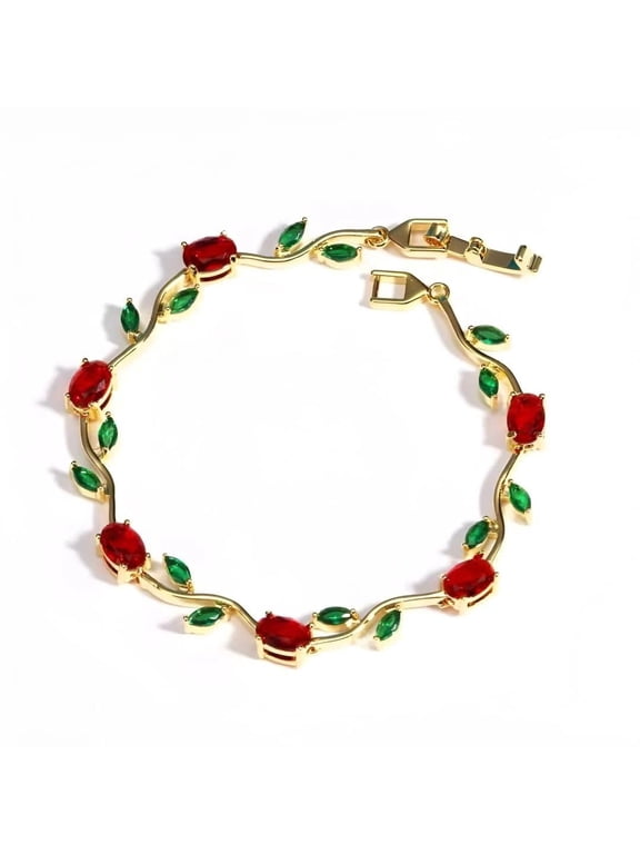 Bangle Gold Crystal for Women Fashion Adult M 8 grams Alloy Steel 28 centimeters (260)