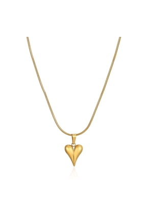 Gold Stylish Heart Necklace For Women Adjustable Snake Chain Cute Dainty Love Chain Heart Jewelry | Hypoallergenic | Safe For Sensitive Skin | Elegant Design