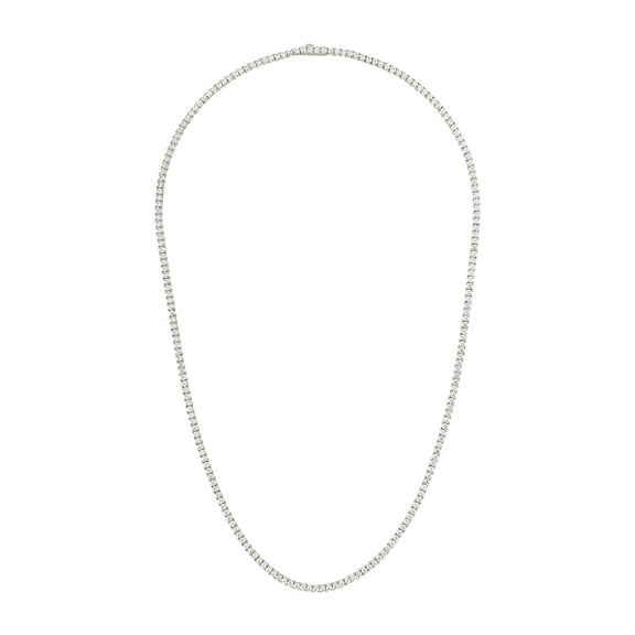 CLEOPIA 925 Sterling Silver Tennis Necklace for Women – Round Cut Cubic Zirconia Diamond Simulant – Rhodium Plated – Classic Rivieria Choker Jewelry Gift for Her