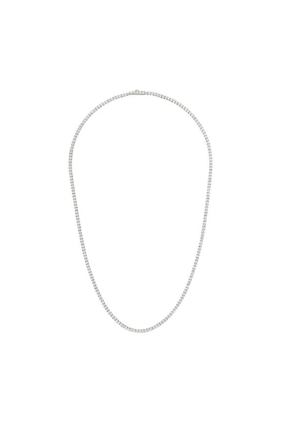 925 Sterling Silver Tennis Necklace for Women – Round Cut Cubic Zirconia Diamond Simulant – Rhodium Plated – Classic Rivieria Choker Jewelry Gift for Her