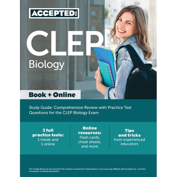 CLEP Biology Study Guide: Comprehensive Review with Practice Test Questions for the CLEP Biology Exam, (Paperback)