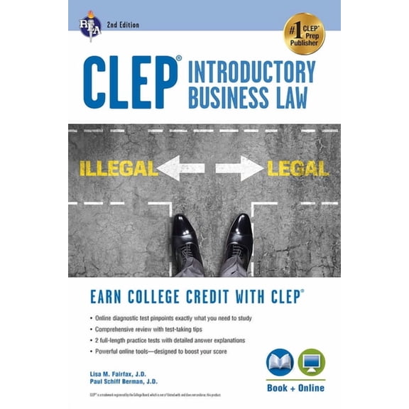 CLEP Test Preparation Clep(r) Introductory Business Law Book + Online, 2nd Ed., (Paperback)